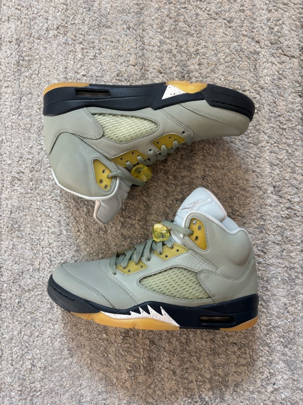Jordan Olive Green & Yellow High-Top Sneakers